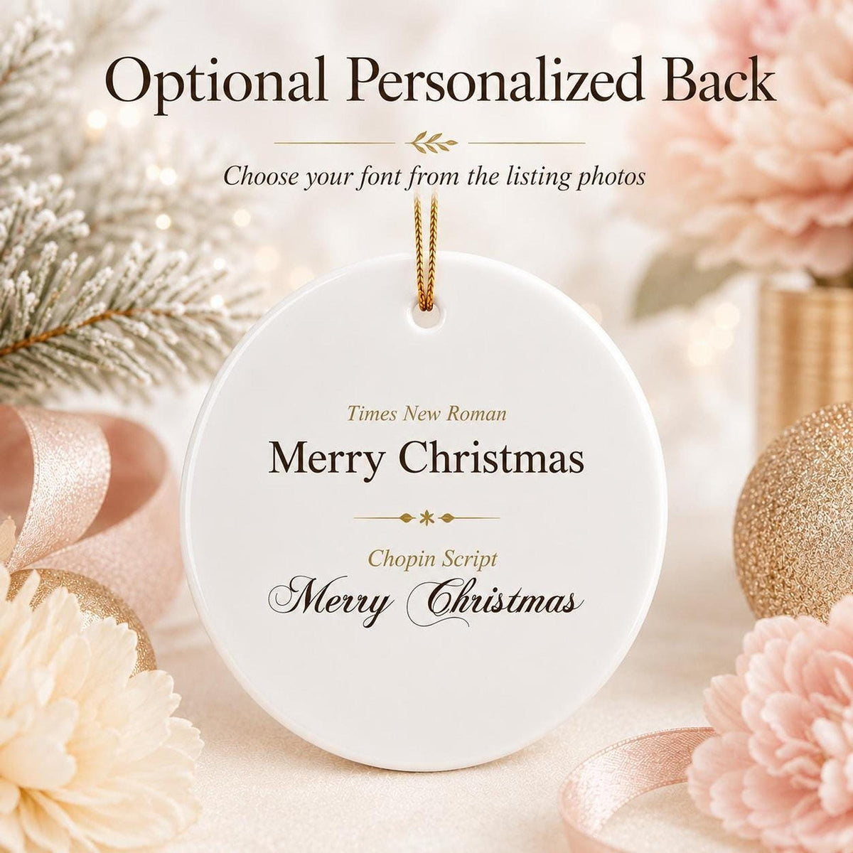 Flamingo Ornament, 3-Inch Ceramic Tropical Holiday Decor with Optional Personalization