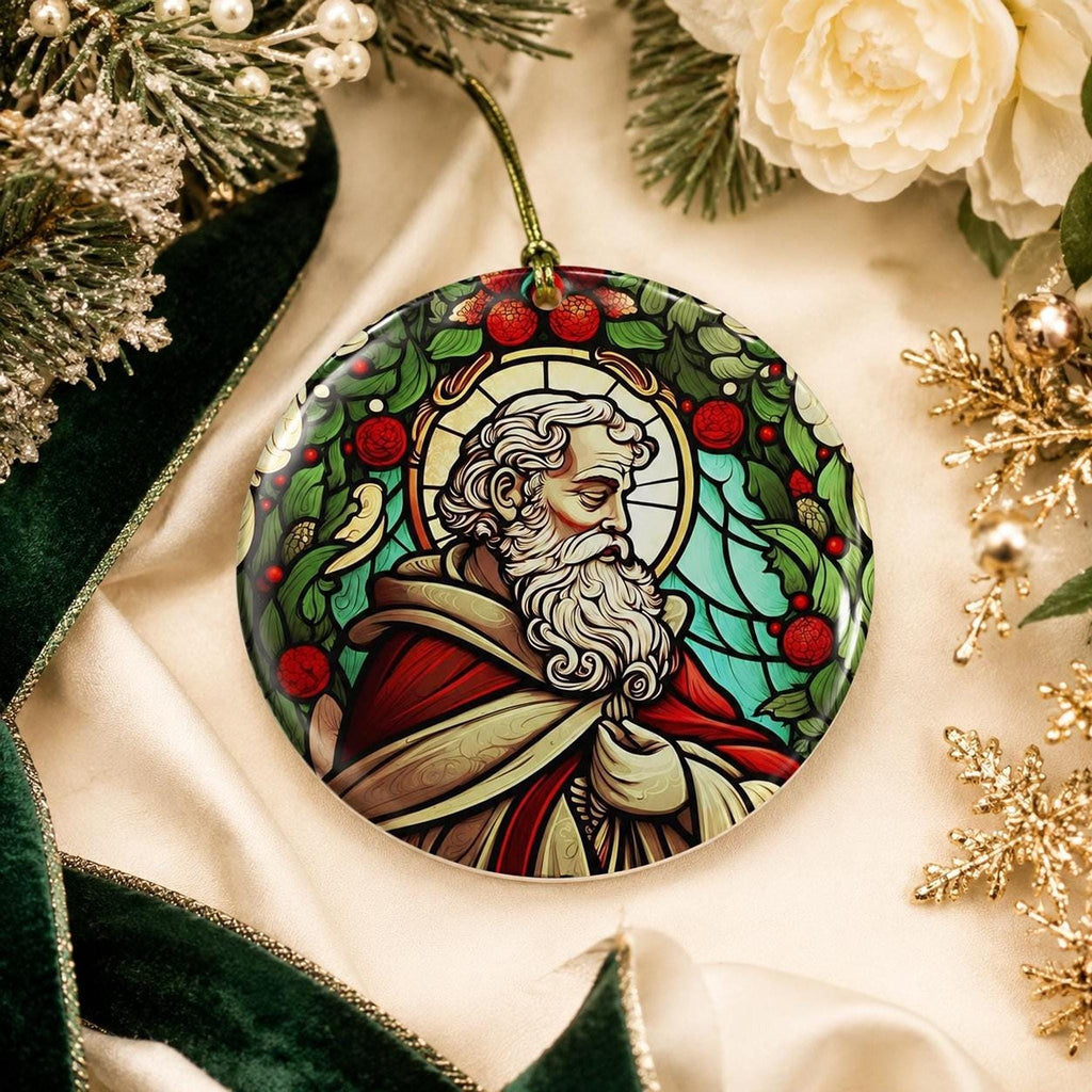 St Nicholas Ornament, 3-Inch Glossy Ceramic Christmas Keepsake