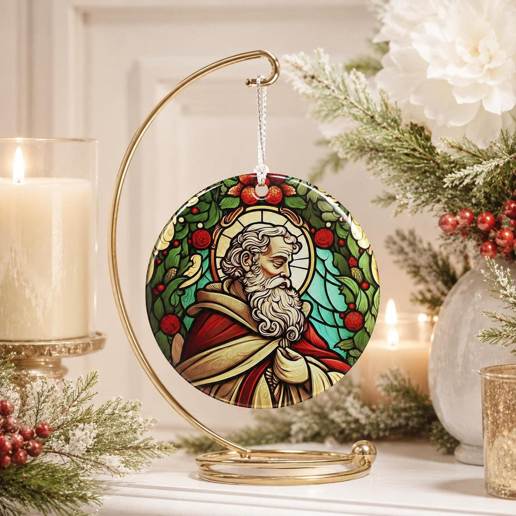 St Nicholas Ornament, 3-Inch Glossy Ceramic Christmas Keepsake
