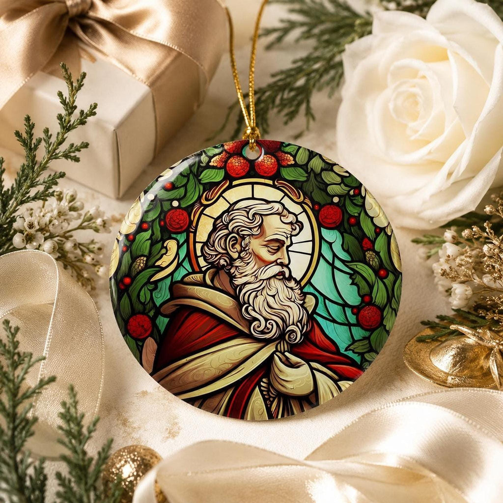 St Nicholas Ornament, 3-Inch Glossy Ceramic Christmas Keepsake