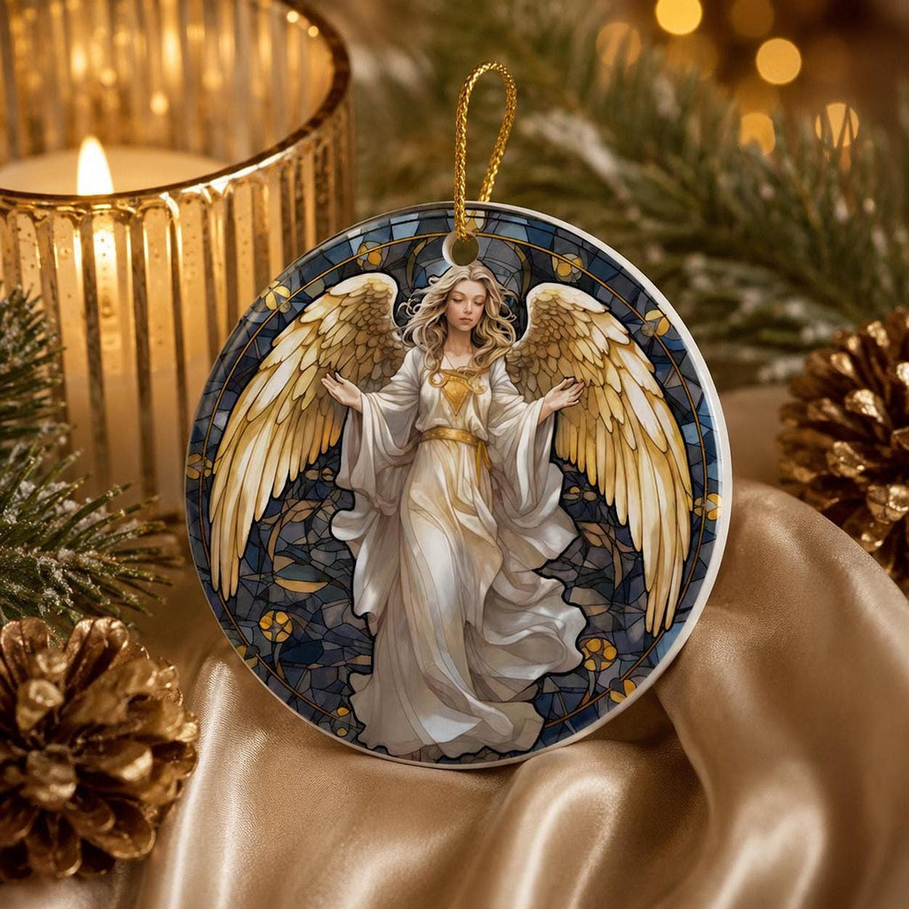 Angel Ceramic Ornament, Christmas Tree Decor, Heavenly Holiday Accent, Memorial Keepsake Gift