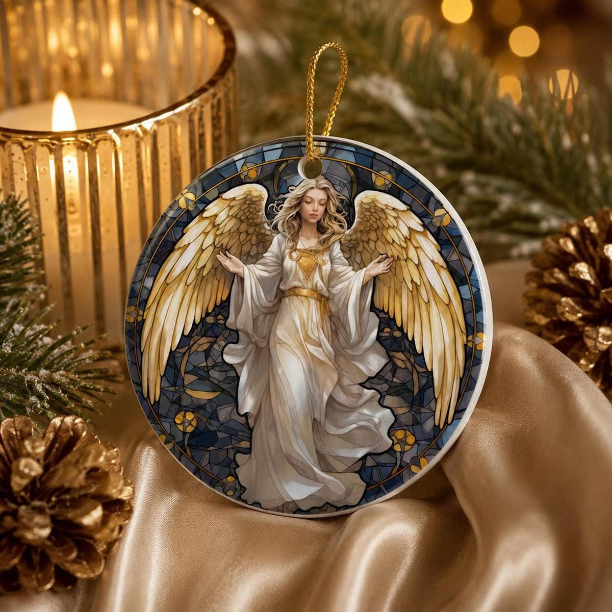 Angel Ceramic Ornament, Christmas Tree Decor, Heavenly Holiday Accent, Memorial Keepsake Gift
