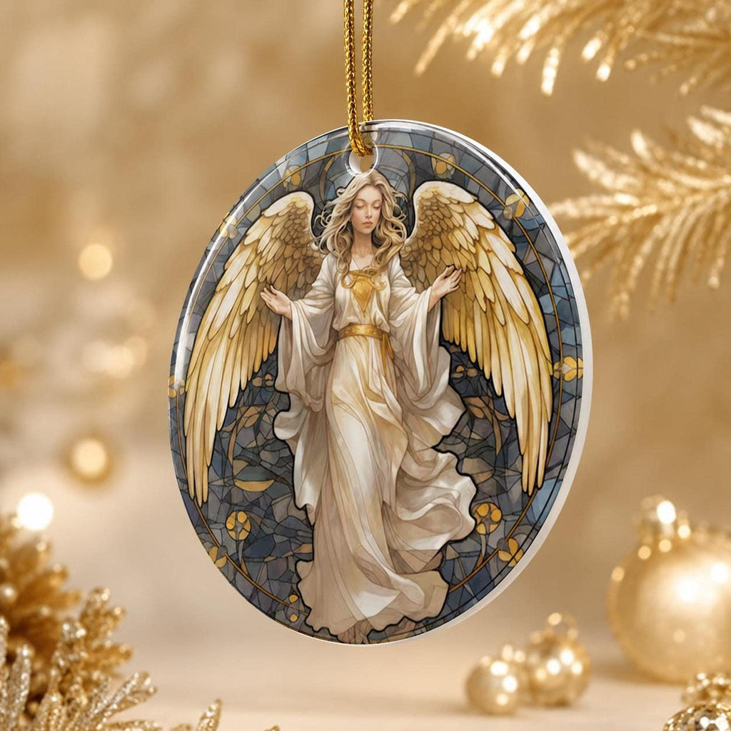 Angel Ceramic Ornament, Christmas Tree Decor, Heavenly Holiday Accent, Memorial Keepsake Gift