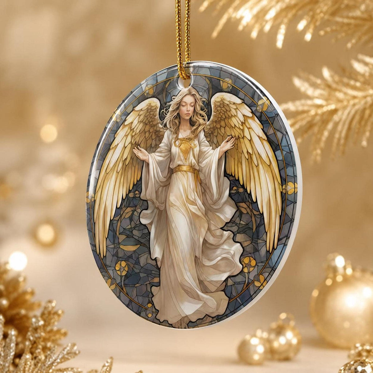 Angel Ceramic Ornament, Christmas Tree Decor, Heavenly Holiday Accent, Memorial Keepsake Gift