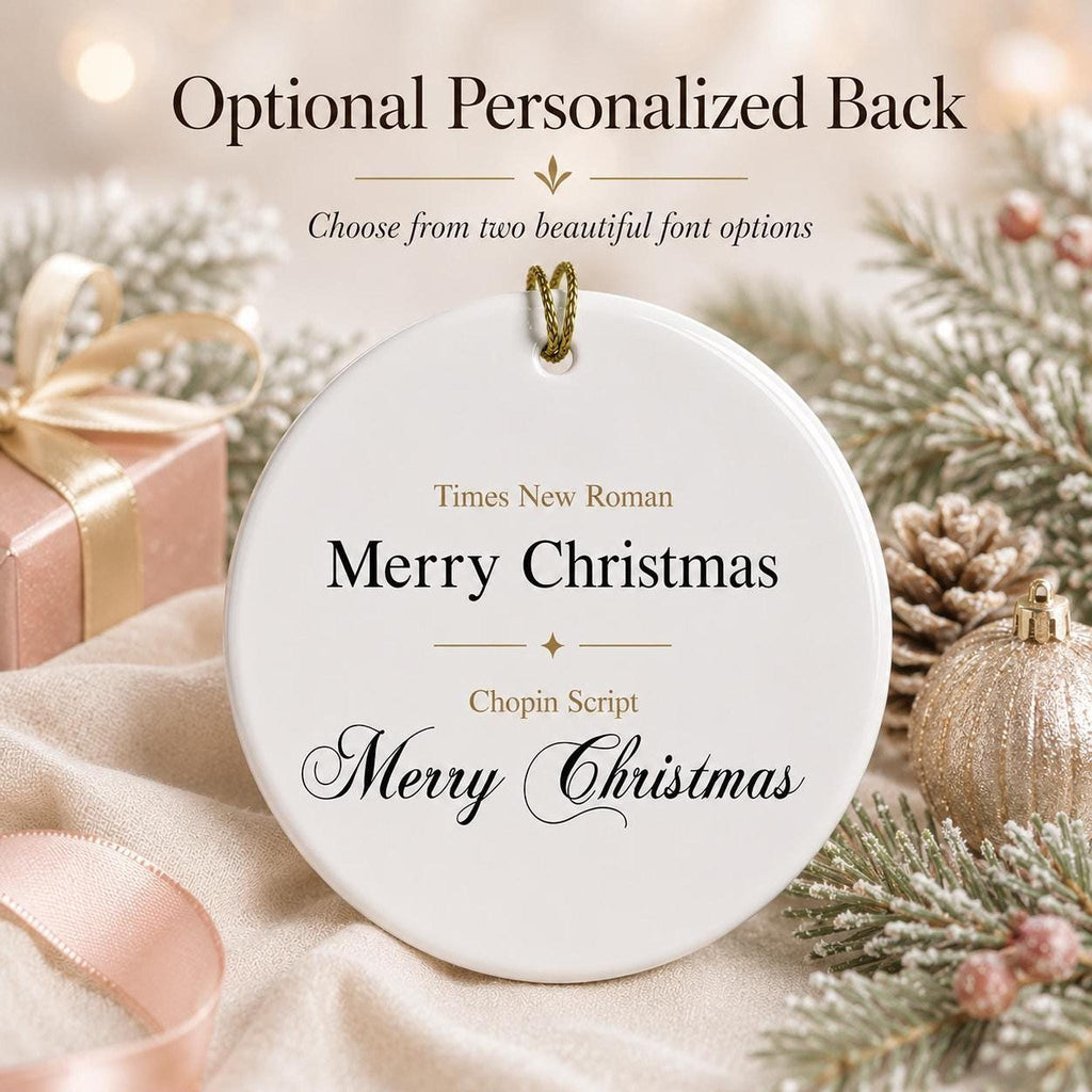 Grandma Ornament, Ceramic Snowman Keepsake for Our First Christmas with Personalized Back
