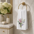Soft Cotton Towel, Floral Bouquet Print with Sheared Polyester Front