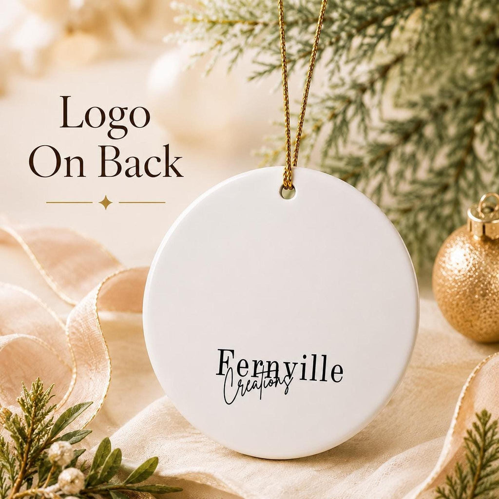 Ceramic Ornament, 3-Inch Round Christmas Blessings Moon Design Keepsake