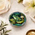 Frog Ceramic Coaster, Lily Pad Drink Mat, Garden Pond Decor