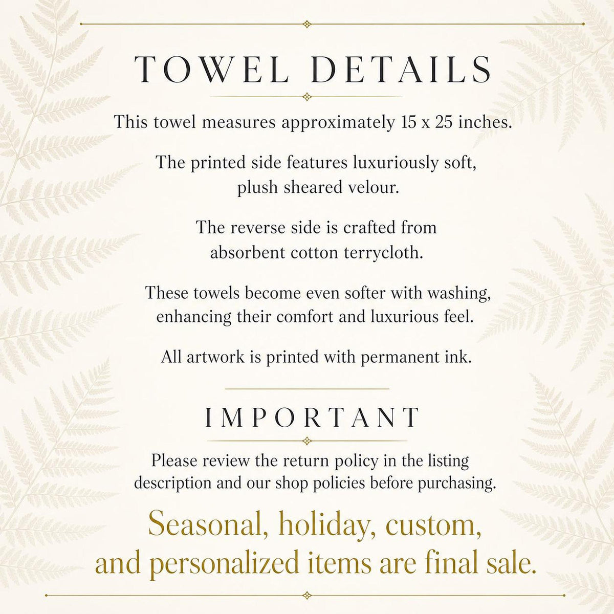 Lavender Hand Towel, 15 × 25 Inch Botanical Print with Cotton Terry Back