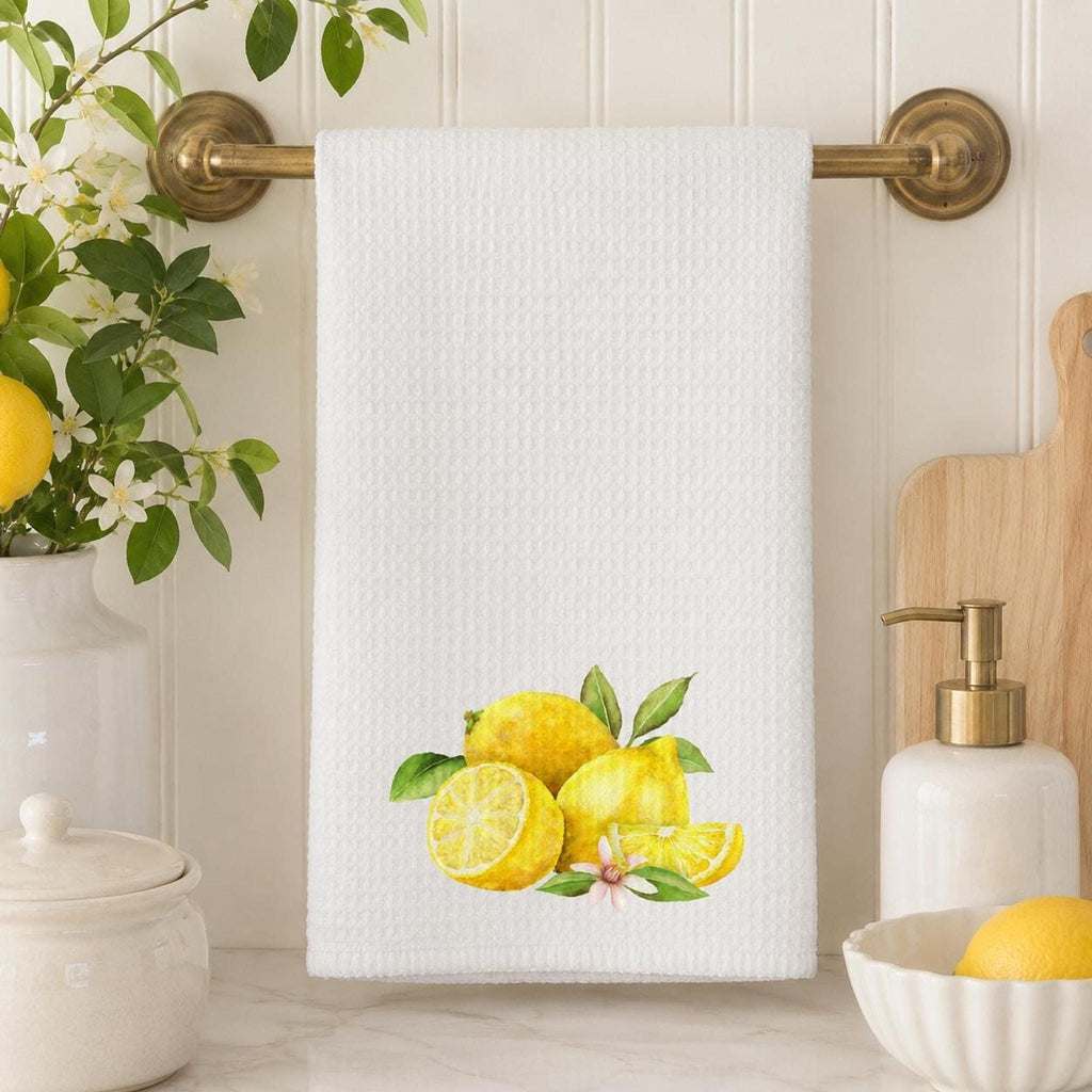 Lemon Kitchen Towel, 16 x 25-Inch Microfiber Waffle Weave