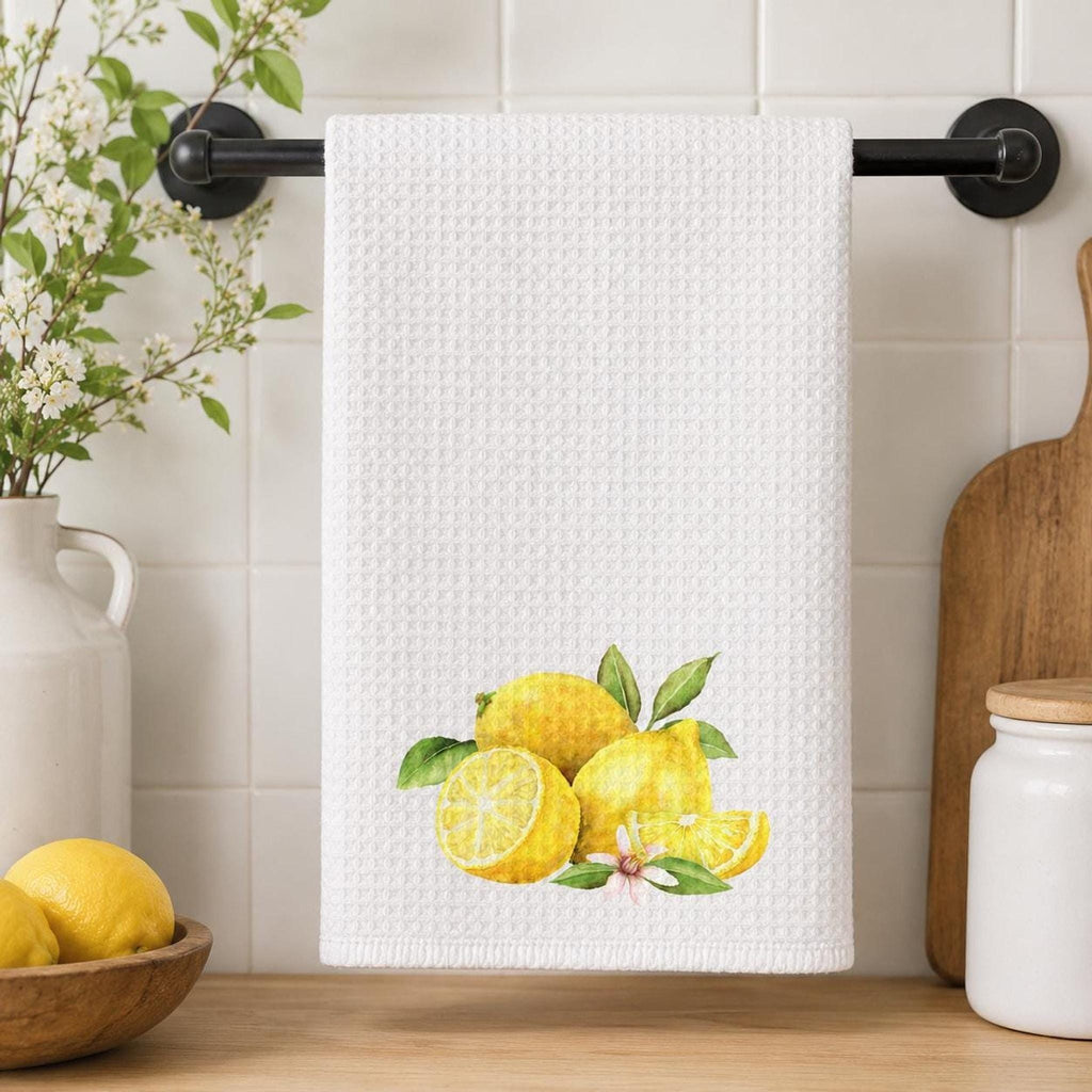 Lemon Kitchen Towel, 16 x 25-Inch Microfiber Waffle Weave