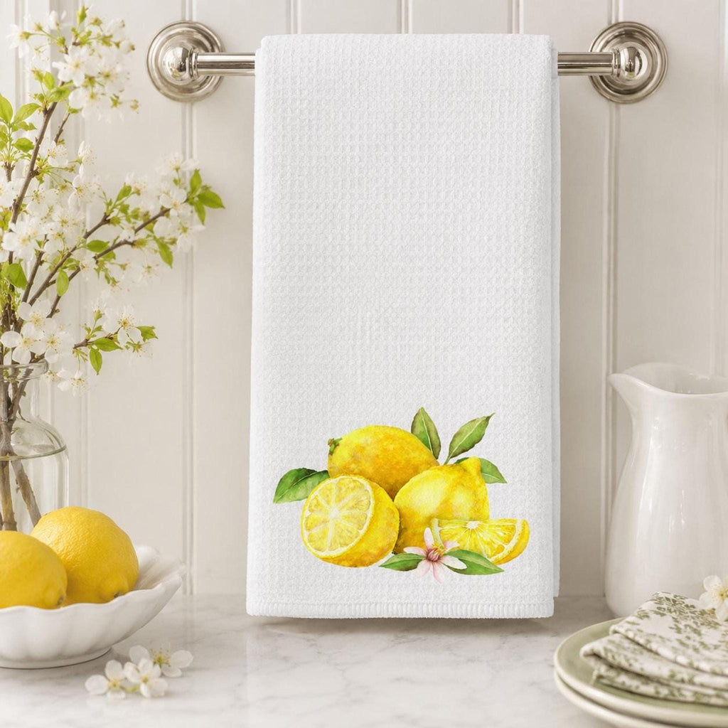 Lemon Kitchen Towel, 16 x 25-Inch Microfiber Waffle Weave