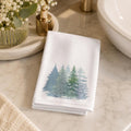 Fingertip Towel, Watercolor Pine Forest Design, 11 x 18 Inch Cotton Terry Back