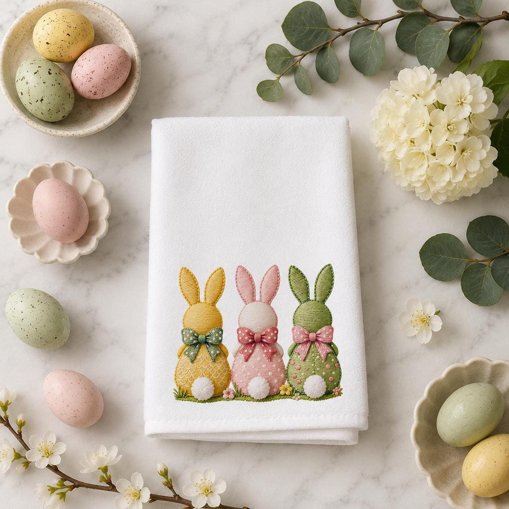 Pastel Easter Fingertip Towel, 11 x 18 Inch Powder Room Decor