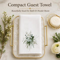 Green Botanical Fingertip Towel, 11 x 18 Inch, Cotton Terrycloth Back