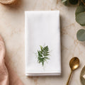 Decorative Guest Towel, Botanical Fern Design, Cotton Terrycloth Powder Room Decor