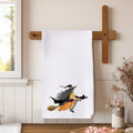 Halloween Dish Towel, Microfiber Waffle Weave 16x25 Inches Witch Design