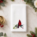 Cardinal Hand Towel, Sheared Polyester Front, Christmas Powder Room Decor