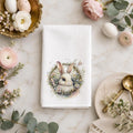 Easter Bunny Towel, White Sheared Polyester Front With Cotton Terrycloth Back