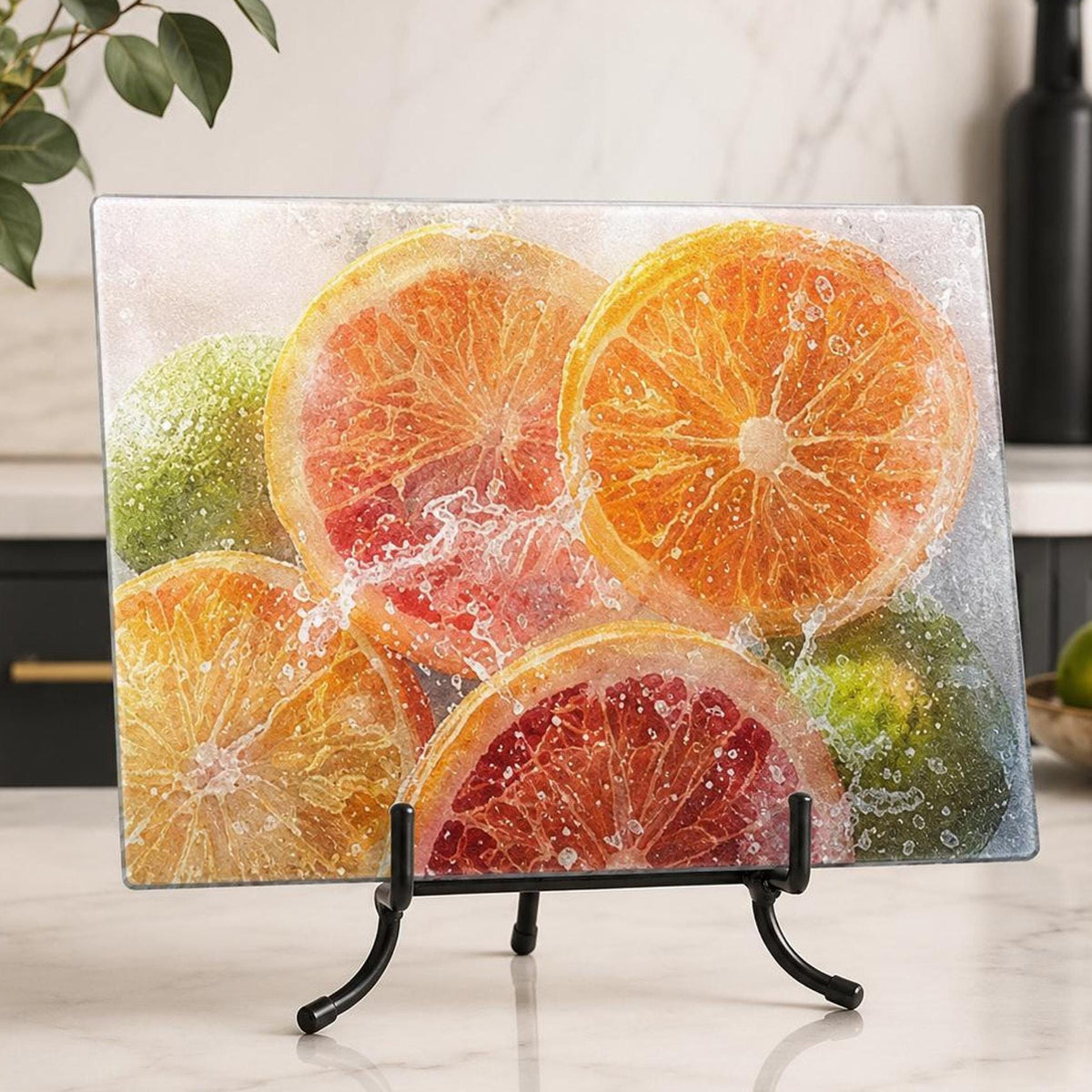 Glass Cutting Board, Citrus Charcuterie Tray, 8 x 11 or 11 x 15 Inch