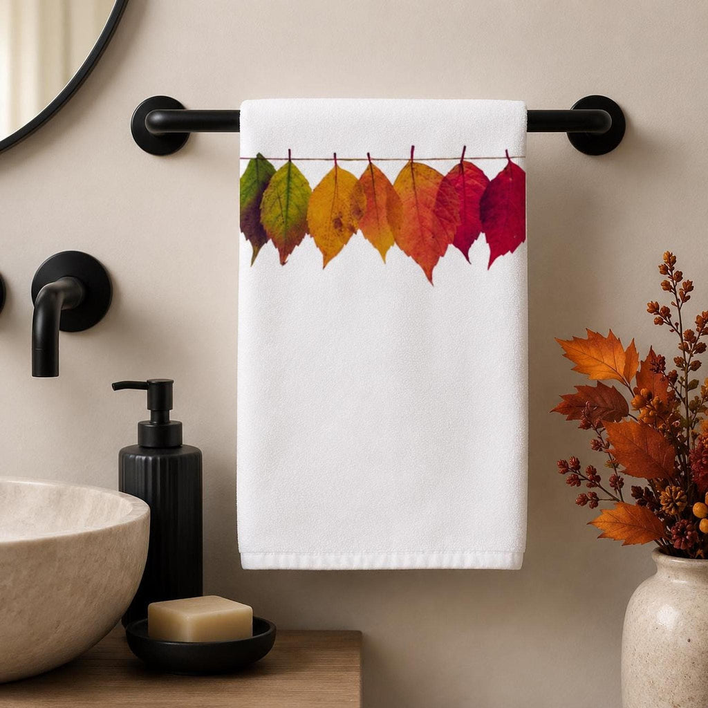 Harvest Bath White Hand Towel, Sheared Polyester Face