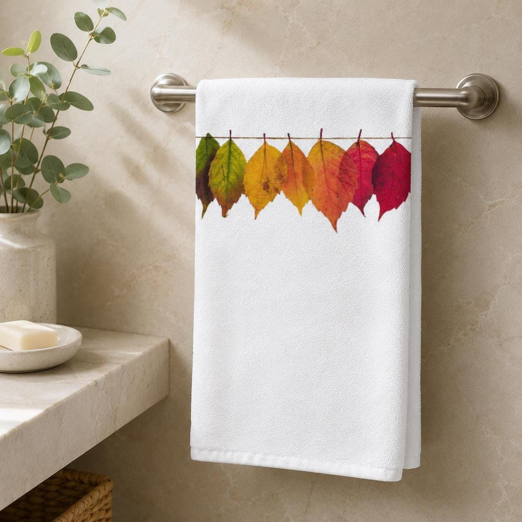 Harvest Bath White Hand Towel, Sheared Polyester Face