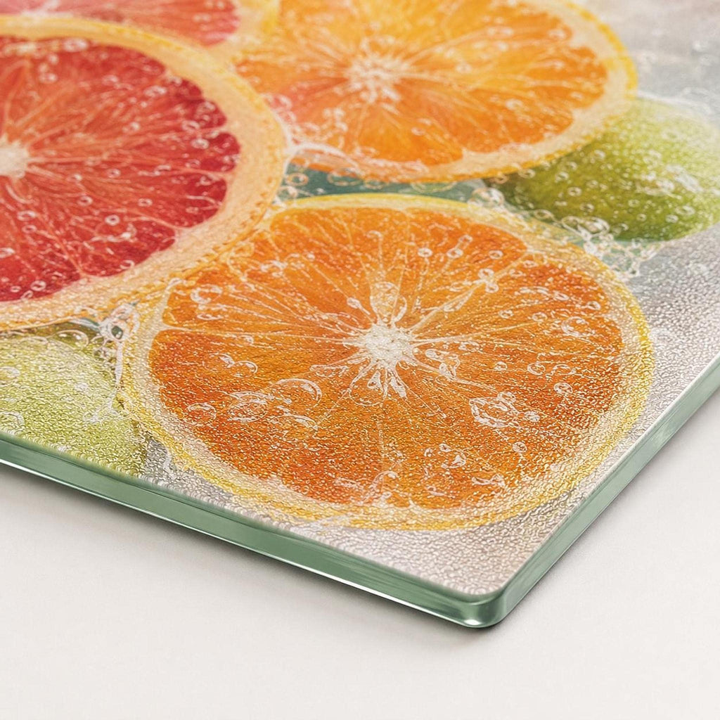 Glass Cutting Board, Citrus Charcuterie Tray, 8 x 11 or 11 x 15 Inch