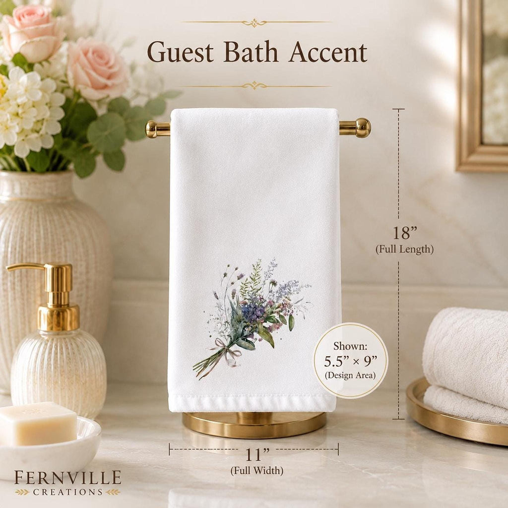 Fingertip Towel, Wildflower Bouquet, Sheared Polyester Front, Cotton Terrycloth Back