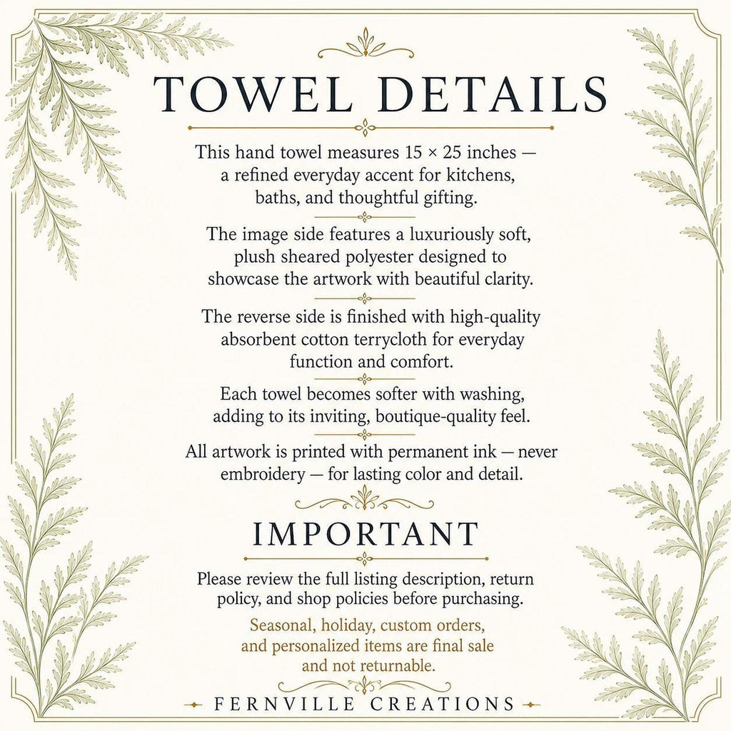 Soft Hand Towel, Blue Heron Design, 15 x 25 Inch Sheared Polyester Cotton Terrycloth