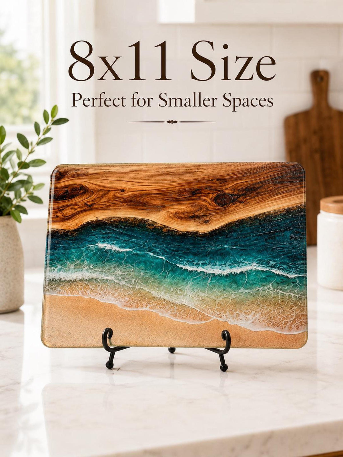 Ocean Charcuterie Cutting Board, Two Sizes, Textured Tempered Glass