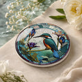 Kingfisher Coaster, Ceramic Design in 3.6–4.25 Inch Sizes, Glossy Or Matte Finish