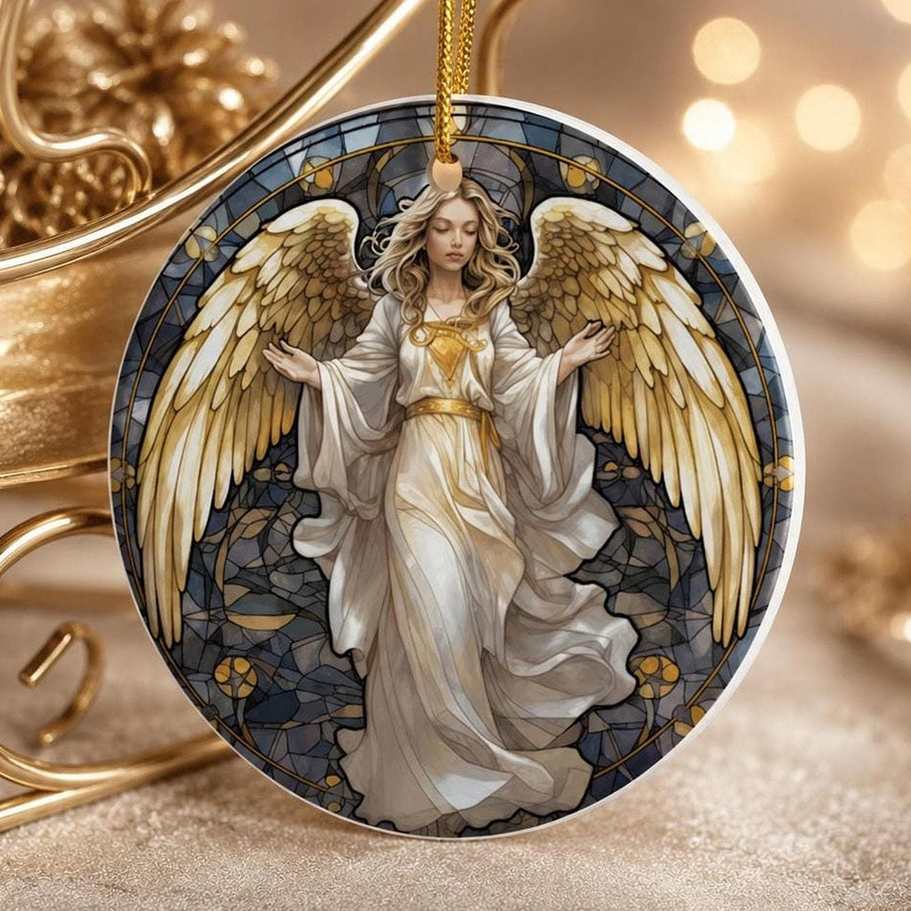 Angel Ceramic Ornament, Christmas Tree Decor, Heavenly Holiday Accent, Memorial Keepsake Gift