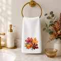 Fall Hand Towel with Maple Leaf Design, Autumn Bathroom Decor