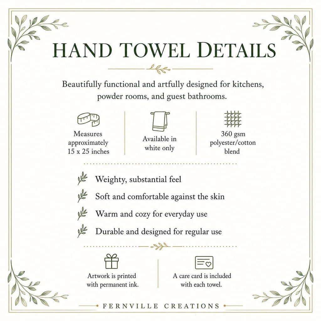 Fingertip Towel, Orange Pumpkin Print with 100% Cotton Terry Back