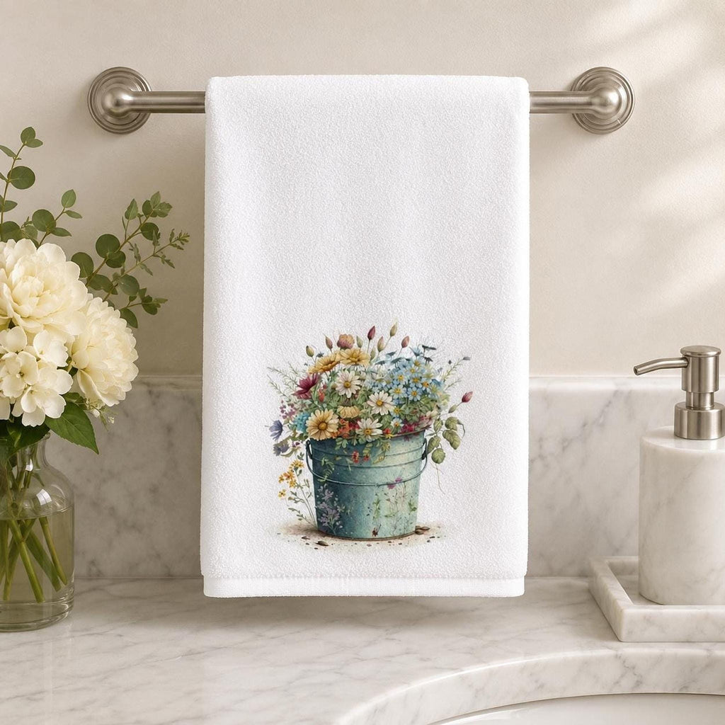 Wildflower Towel, 15 × 25 Inch Sheared Polyester Front, Cotton Terrycloth Back
