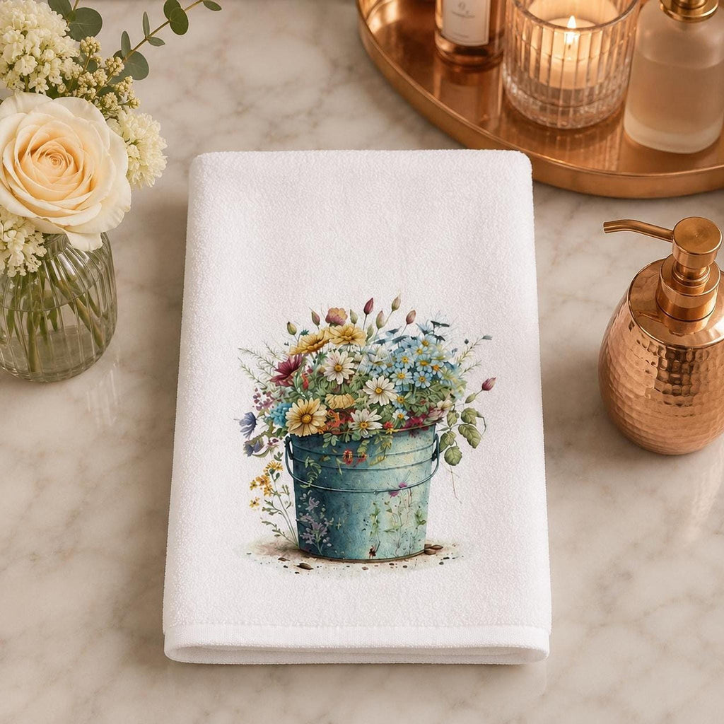 Wildflower Towel, 15 × 25 Inch Sheared Polyester Front, Cotton Terrycloth Back