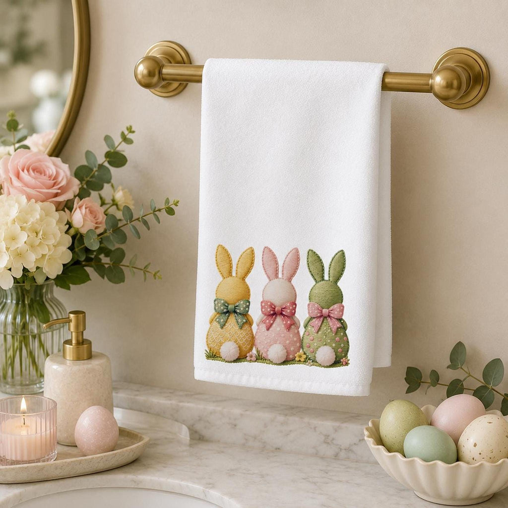 Pastel Easter Fingertip Towel, 11 x 18 Inch Powder Room Decor