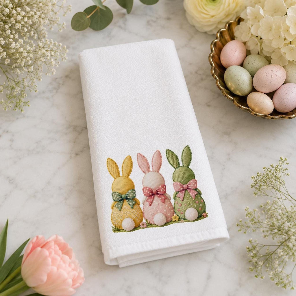 Pastel Easter Fingertip Towel, 11 x 18 Inch Powder Room Decor