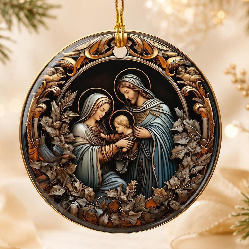 Holy Family Ornament, 3-Inch Ceramic Nativity Keepsake