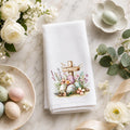 Easter Guest Towel, 11 x 18 Inch Cross Design, Cotton Terrycloth Back