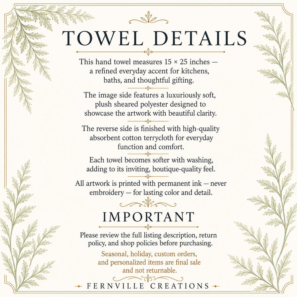 Bee Hand Towel, White Sheared Polyester Front, Cotton Terrycloth Reverse