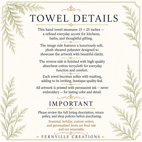 Bee Hand Towel, White Sheared Polyester Front, Cotton Terrycloth Reverse
