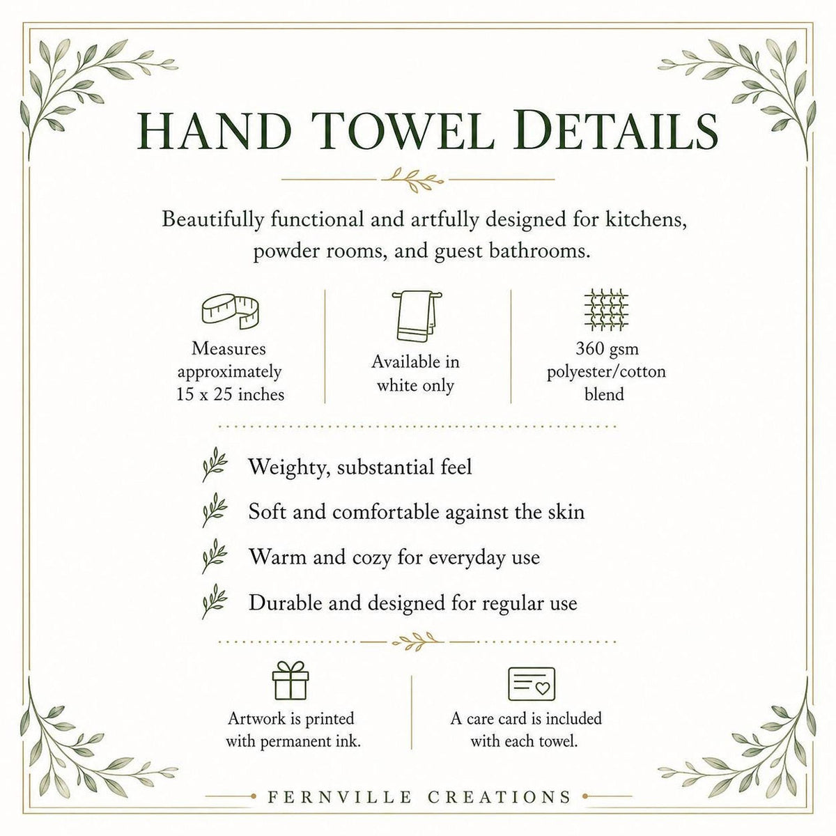 Bird Bath Decor, White Heron Fingertip Towel with Cotton Terrycloth Back
