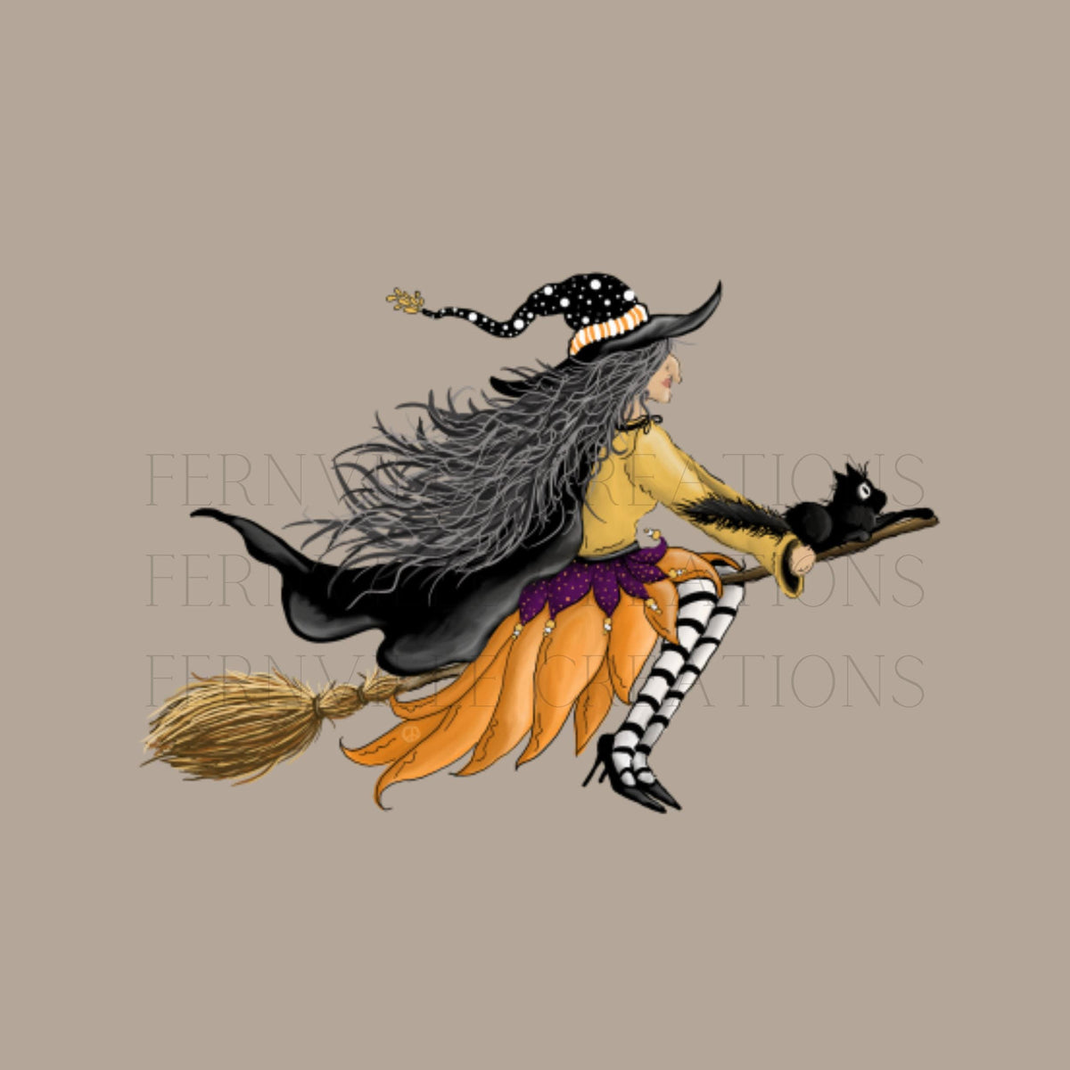 Halloween Dish Towel, Microfiber Waffle Weave 16x25 Inches Witch Design