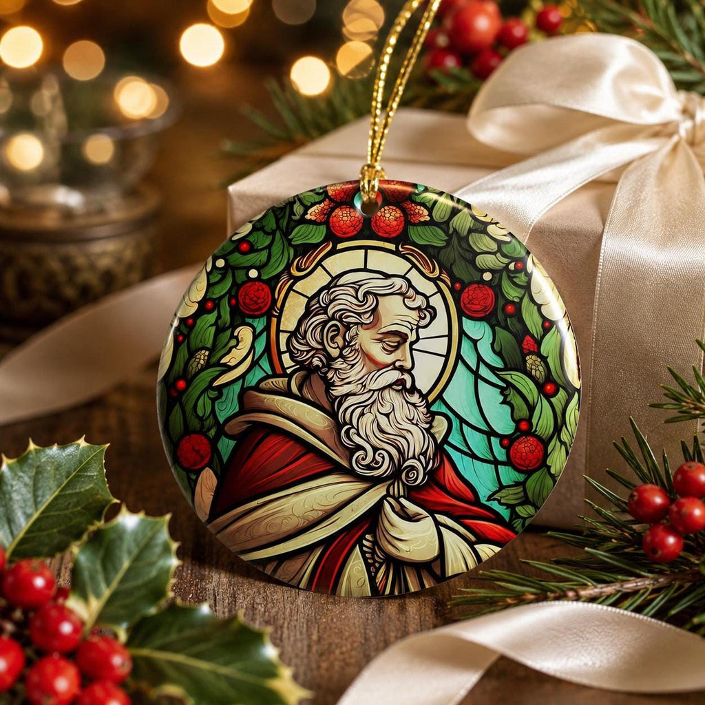 St Nicholas Ornament, 3-Inch Glossy Ceramic Christmas Keepsake