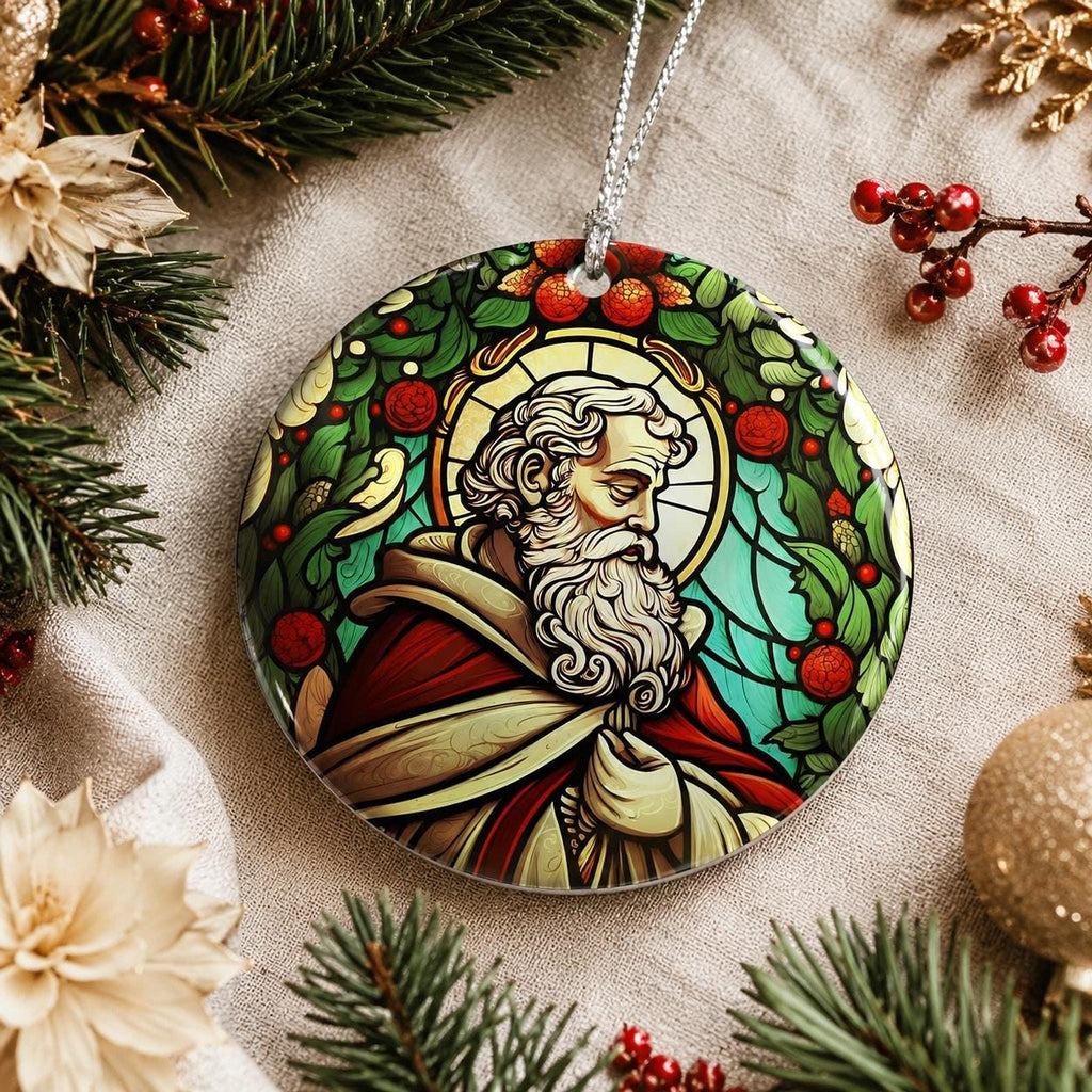 St Nicholas Ornament, 3-Inch Glossy Ceramic Christmas Keepsake