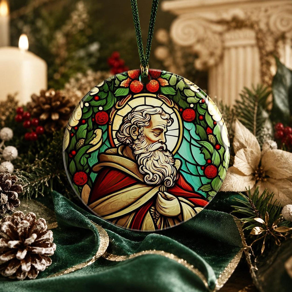 St Nicholas Ornament, 3-Inch Glossy Ceramic Christmas Keepsake