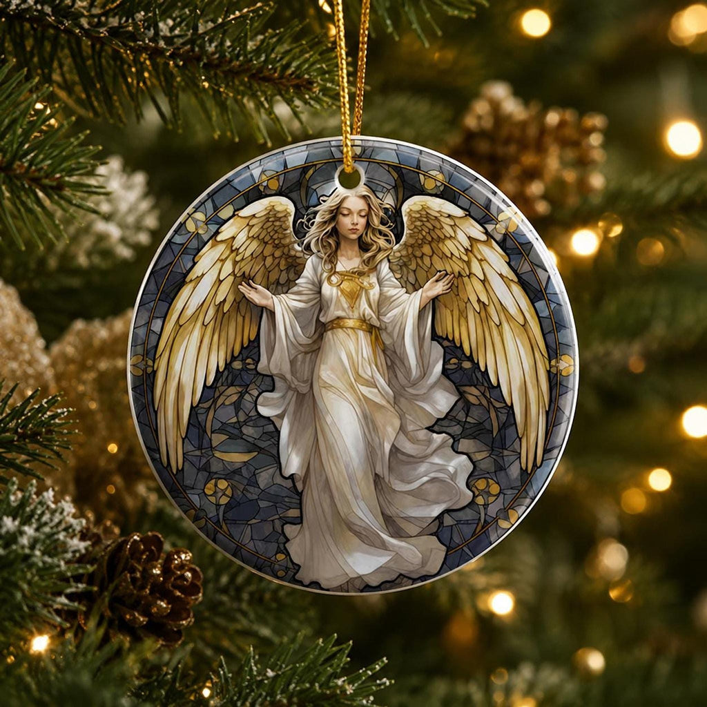 Angel Ceramic Ornament, Christmas Tree Decor, Heavenly Holiday Accent, Memorial Keepsake Gift