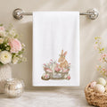 Farmhouse Bathroom Easter Bunny Hand Towel, 15 x 25 Inch Cotton Terrycloth