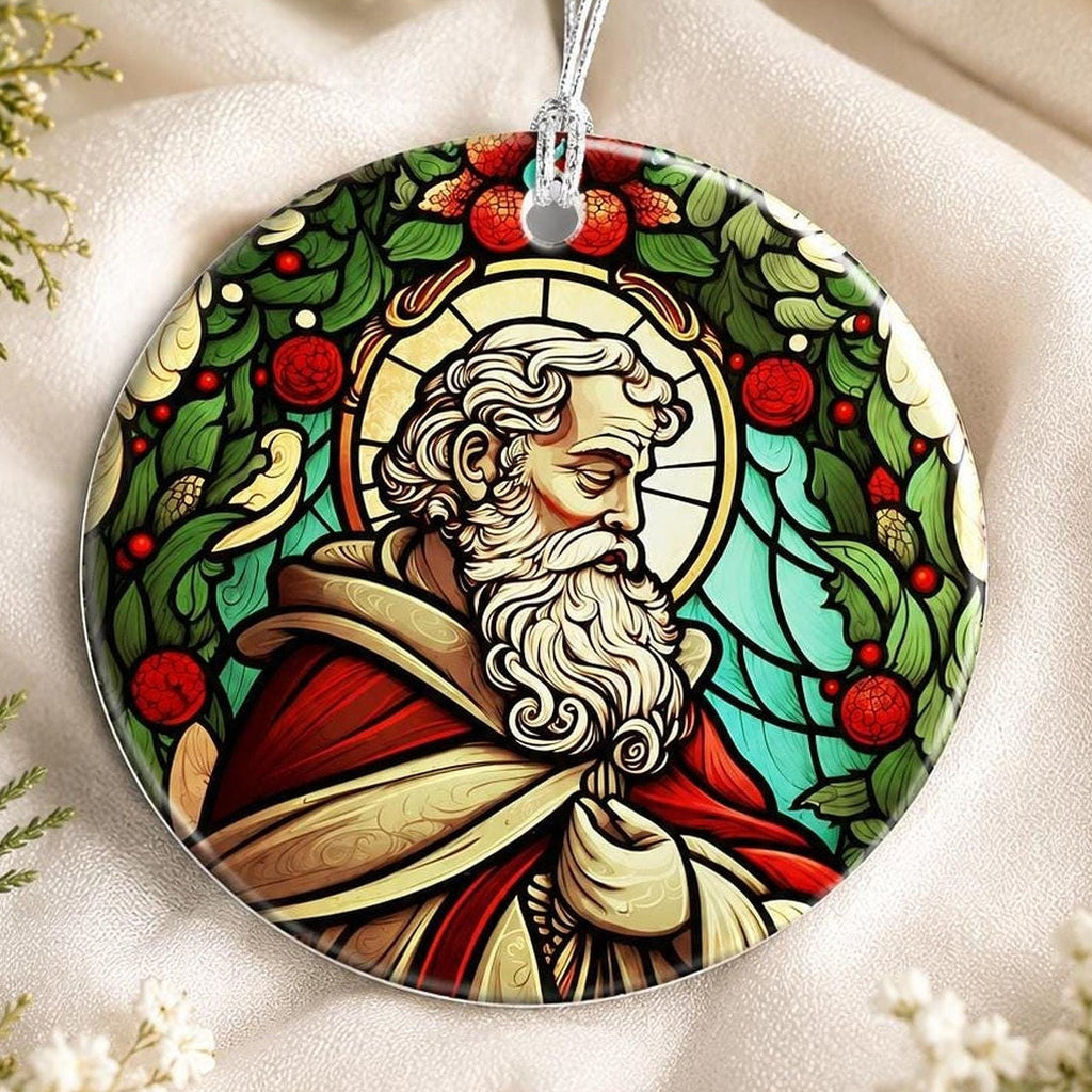 St Nicholas Ornament, 3-Inch Glossy Ceramic Christmas Keepsake